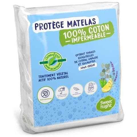 Materasso Protettore Antiacaro Impermeabile Greenfirst Trattamento Vegetale - 80 X 190/200 Cm - Bianco - Foto 1