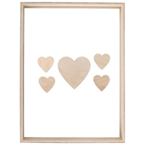 Guestbook Cornice In Legno Con Cuori 35 X 26 X 4 Cm - Foto 1