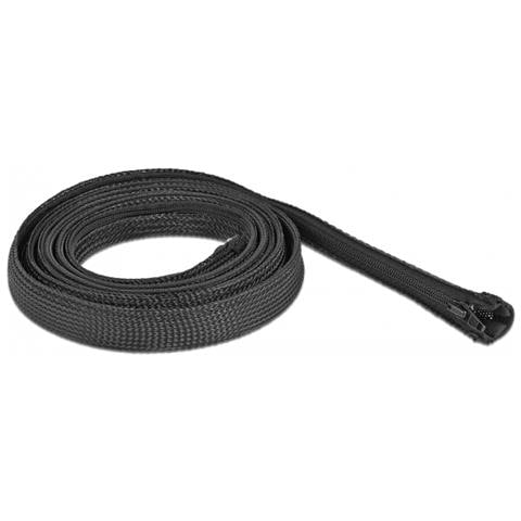 Manicotto intrecciato con cerniera lampo 2 m x 20 mm nero - Foto 1