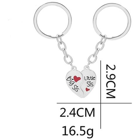 Portachiavi Dell'amicizia Per Sorelle, Confezione Da 2 Silver - Foto 4