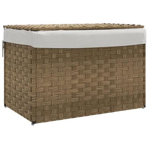 Cesto Portabiancheria Con Coperchio 55,5x35x34 Cm Polyrattan - Foto 2