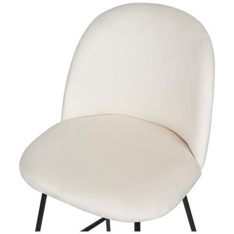 Set Di 2 Sedie Alte Arcola Velluto Bianco Sporco - Foto 8