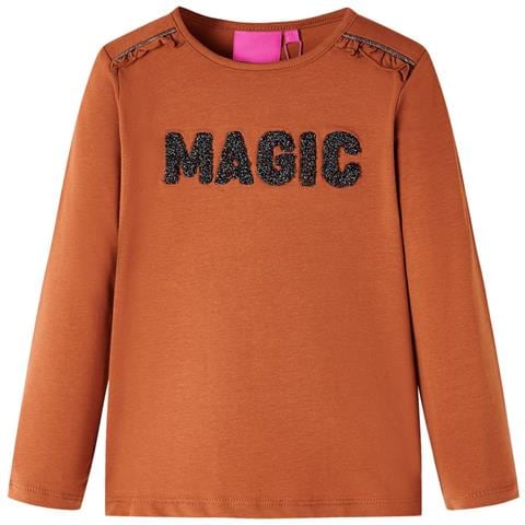 Maglietta Da Bambina A Maniche Lunghe Cognac 116 - Foto 1