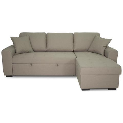 Divano Angolare Trasformabile Reversibile A 4 Posti - Tessuto Beige - 244 X 151 X 90 - Hamilton - Foto 1