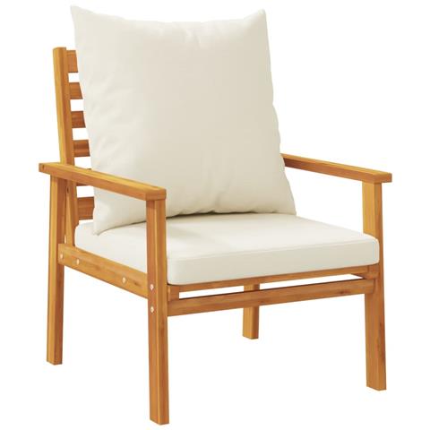Poltrone Da Giardino 2pz Con Cuscino In Legno Massello Acacia - Foto 2