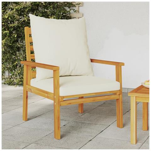 Poltrone Da Giardino 2pz Con Cuscino In Legno Massello Acacia - Foto 1