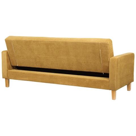 Divano Letto 3 Posti Vehkoo Tessuto Senape - Foto 13