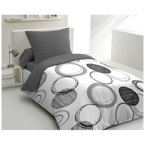 Set Copripiumino - 1 Copripiumino 140 X 200 Cm + 1 Federa 63 X 63 Cm - Grigio Chiaro - Foto 1