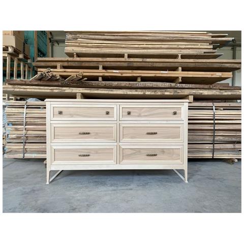 Cassettiera 6 Cassetti In Legno Massello Grezzo 150x50x85 - Foto 1