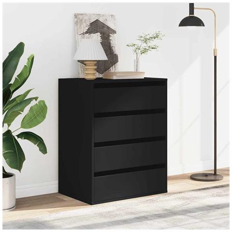 Cassettiera Angolare Nera 60x41x76 Cm In Legno Multistrato - Foto 2