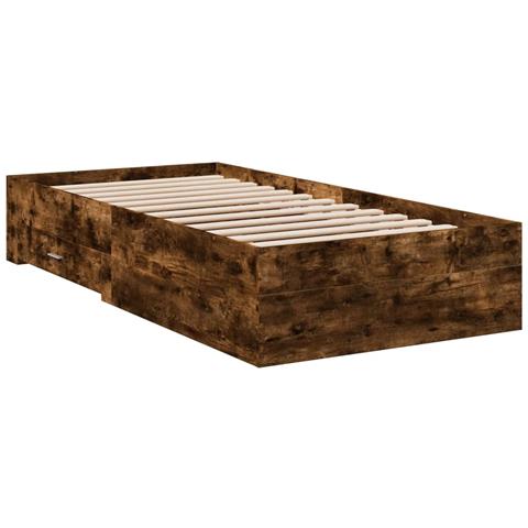 Giroletto Con Cassetti Rovere Fumo 100x200 Cm Legno Multistrato - Foto 2