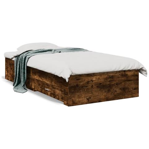 Giroletto Con Cassetti Rovere Fumo 100x200 Cm Legno Multistrato - Foto 1