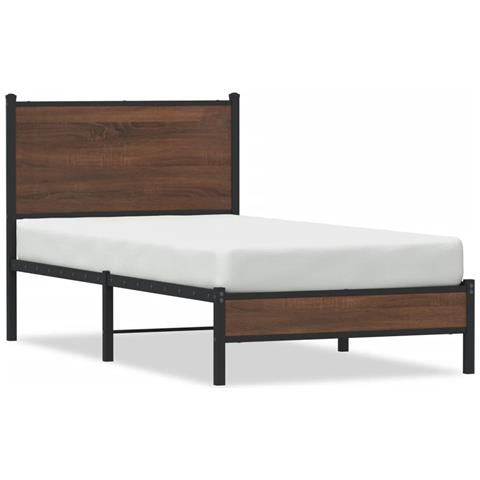 Giroletto senza Materasso in Metallo Rovere Marrone 75x190 cm - Foto 1