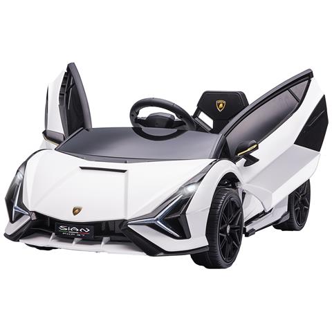 Macchina Elettrica Per Bambini 3-5 Anni Lamborghini 12v Con Telecomando E Velocità 3-5km /h, Bianco - Foto 1