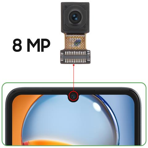 Fotocamera Frontale Per Xiaomi Redmi 13c Sensore Selfie 8mp, Nero - Foto 2