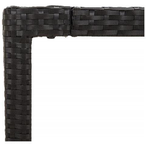 Set da Pranzo da Giardino 9 pz con Cuscini Nero in Polyrattan - Foto 2