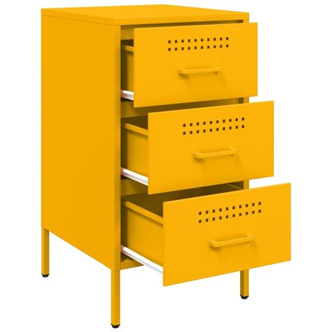 Comodini 2 pz Giallo Senape 36x39x68 cm in Acciaio - Foto 10