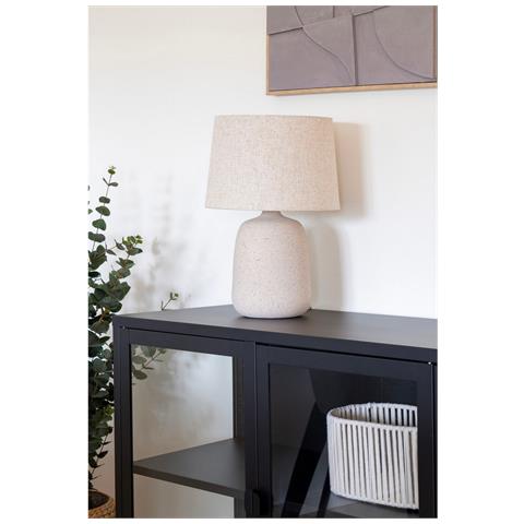 Lampada Da Tavolo Croft - Beige - Argilla Fibrosa - 30x30x47 Cm - Foto 2