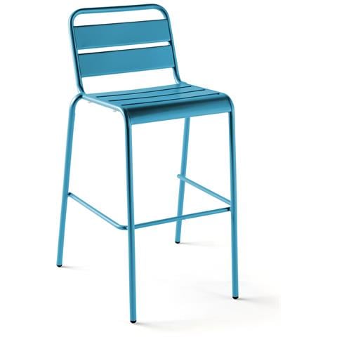 Poltrona Alta Da Giardino In Metallo Blu Pacifico - Palavas - Foto 1