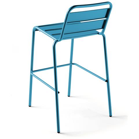 Poltrona Alta Da Giardino In Metallo Blu Pacifico - Palavas - Foto 2