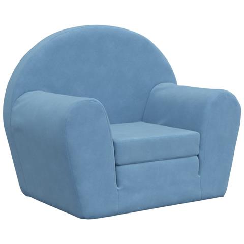 Divano Letto per Bambini Blu in Morbido Peluche - Foto 1