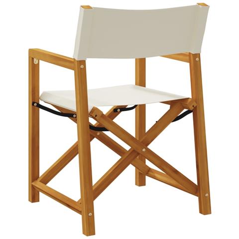 Sedie da Giardino Pieghevoli 8 pz Bianco Crema in Tessuto - Foto 2