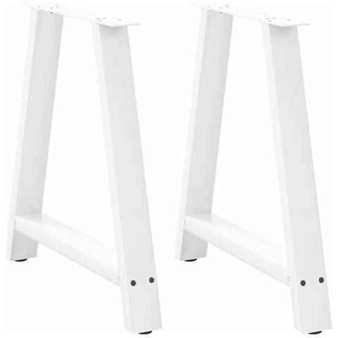 Gambe Tavolino Da Caffè A A 2 Pz Bianco 70x(72-73) Cm Acciaio - Foto 1