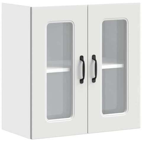 Pensile Da Cucina Con Porta In Vetro Kalmar Bianco Truciolato - Foto 2