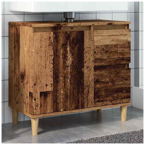 Mobile Sottolavabo Legno Antico 65x33x60 Cm In Truciolato - Foto 2