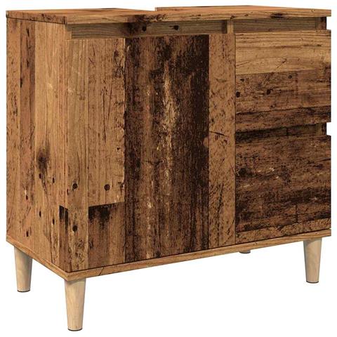 Mobile Sottolavabo Legno Antico 65x33x60 Cm In Truciolato - Foto 1