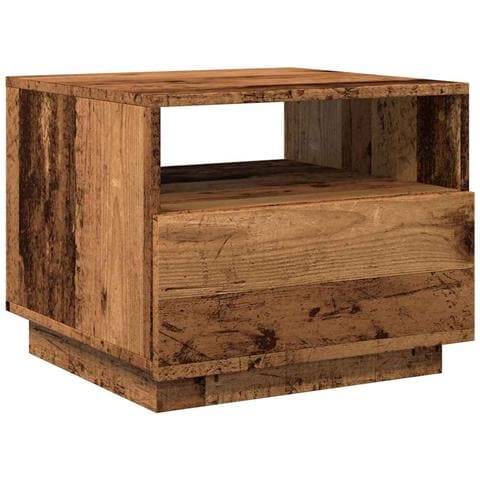 Tavolino Da Salotto Con Luci Led Legno Antico 50x49x40 Cm - Foto 3