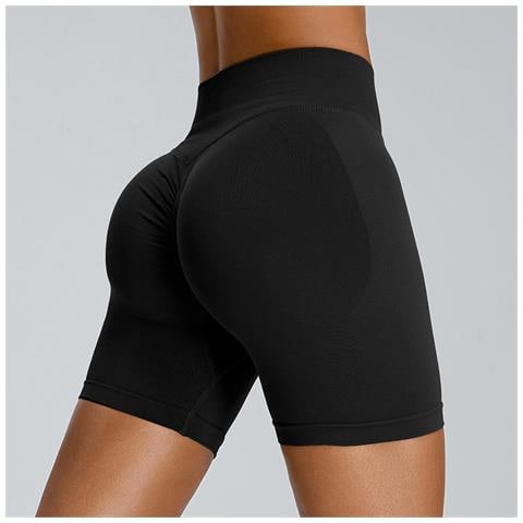 Shorts Da Yoga A Vita Alta Con Etichetta Di Lavaggio Non Rimovibile Black Xl - Foto 2