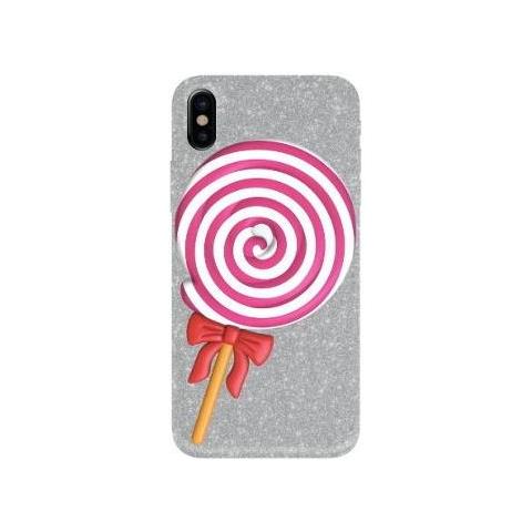 Cover Benjamins Iphone X 5.8 Pollici Glitter Silver + 3d Lollipopcustodia Benjamins Iphone X Glitter Argento + 3d Chupa Chups - Foto 1