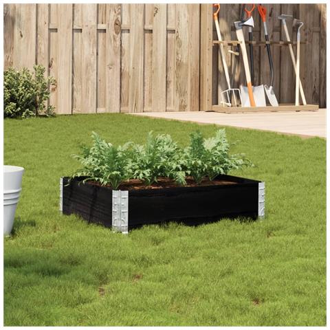 Fioriera Da Giardino Nera 80x60 Cm In Legno Massello Di Pino - Foto 8