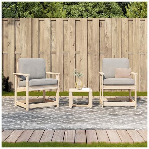 Lusso Casadino - Set Salotto Da Giardino 3 Pz In Legno Massello Di Pino - Foto 2