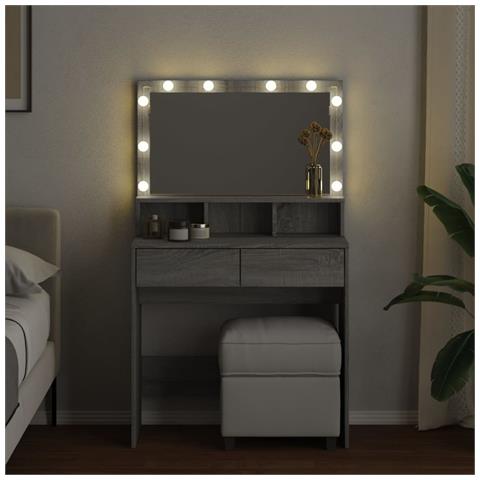 Toeletta Con Led Grigio Sonoma 80x41x134,5 Cm - Foto 2