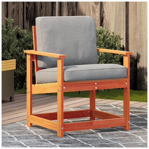 Sedia Da Giardino Marrone Cera 62x56x77 Cm Legno Massello Pino - Foto 8