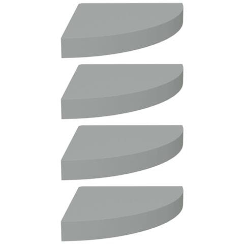 Scaffali Angolari A Parete 4 Pz Grigi 25x25x3,8 Cm In Mdf - Foto 1