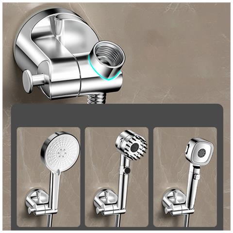 Supporto Regolabile Per Soffione Doccia A Ventosa - Finitura Argento - Foto 2