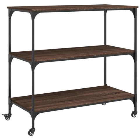 Carrello Cucina Rovere Marrone 102x50x95 Cm Legno Multistrato - Foto 1