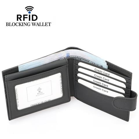 Elegante Portafoglio Con Fibbia In Vera Pelle Con Blocco Rfid - Foto 1