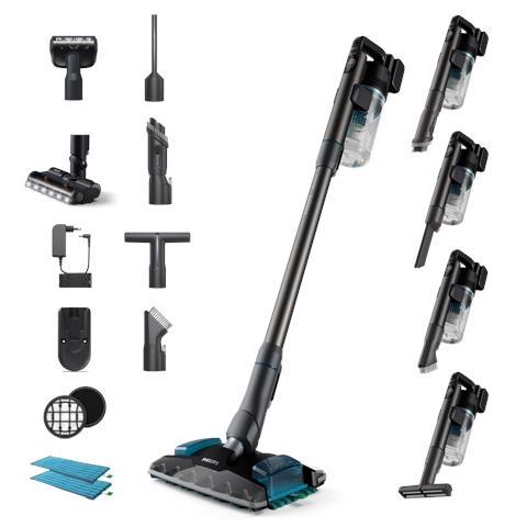 Serie 8000 Scopa senza FIli 2 in1 e Lavapavimenti XC8057/01 Capacità 0.6 Litri Colore Acqua Nero - Foto 1