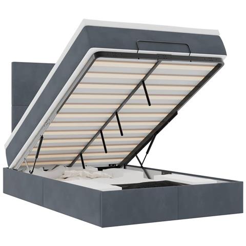 Struttura Letto Pouf con Materassi 120x200 cm Velluto - Foto 1