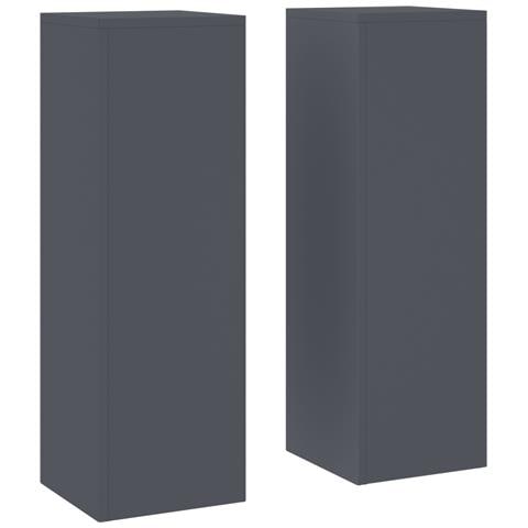 Supporti per Piante da Esterno Pilastro 2 pz Antracite 24x24x75 cm Acciaio - Foto 1