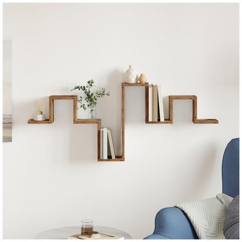 Mensola a parete in legno antico 104,5x10x43 cm in legno ingegnerizzato - Foto 2