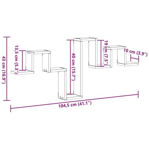 Mensola a parete in legno antico 104,5x10x43 cm in legno ingegnerizzato - Foto 9