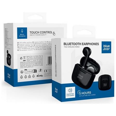 Auricolare Bluetooth 5.3 Tws Fi7 Stereo Ergonimic Black Per Smartphone - Foto 5