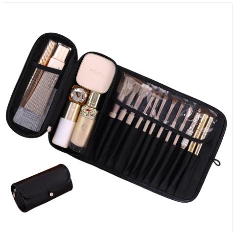 Borsa Trucco Pieghevole Multifunzionale - Pochette Organizer Cosmetici Professionale Black - Foto 1
