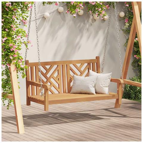 Panchina a Dondolo Altro Marrone 114 x 60 x 64 cm - Foto 2