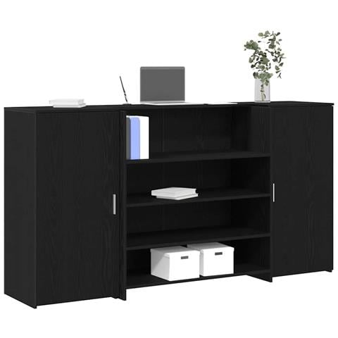 Banco Reception Rovere Nero 200x50x103,5 cm Legno Multistrato - Foto 2